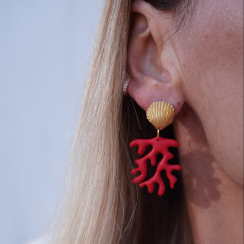 Atlantis – Red Coral Statement Earrings